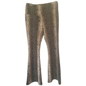 Athena Marie Soft Snake Skin Pattern Bell Bottom Pants Medium Wide Waistband